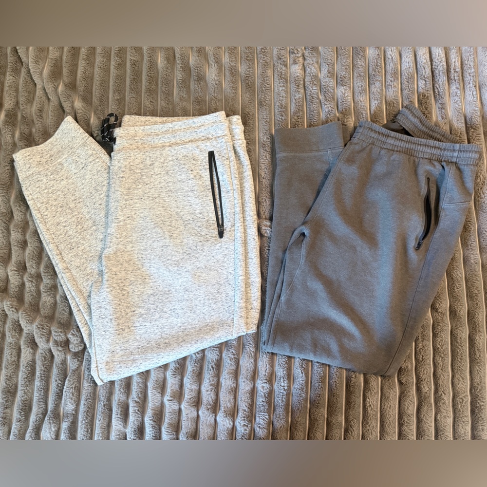 Gray and Heather Gray Jogger Pants